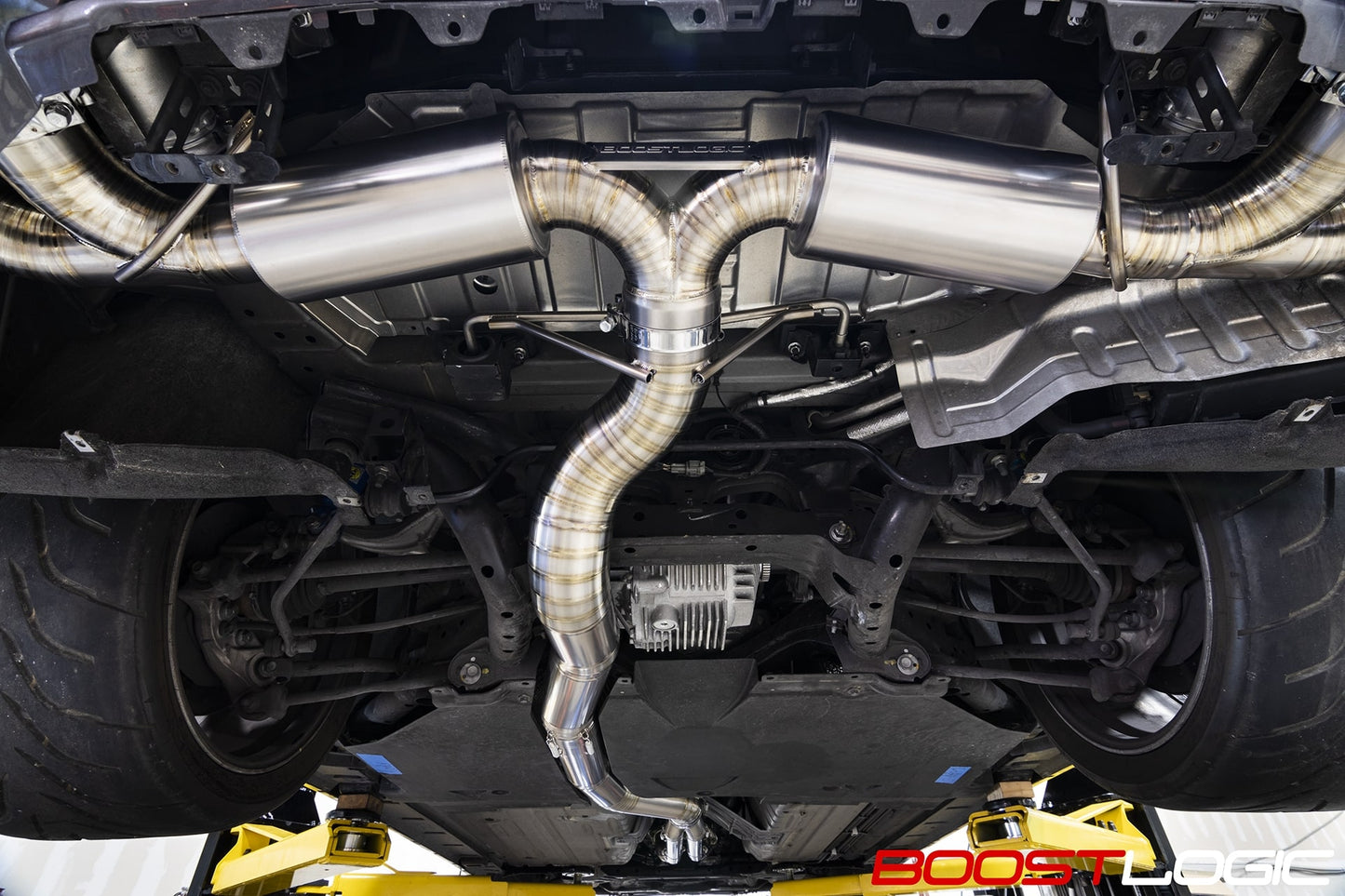 Boost Logic R35 4″ Titanium Exhaust Nissan R35 GTR 09+ with Blued Tips and Quadzilla Midpipe