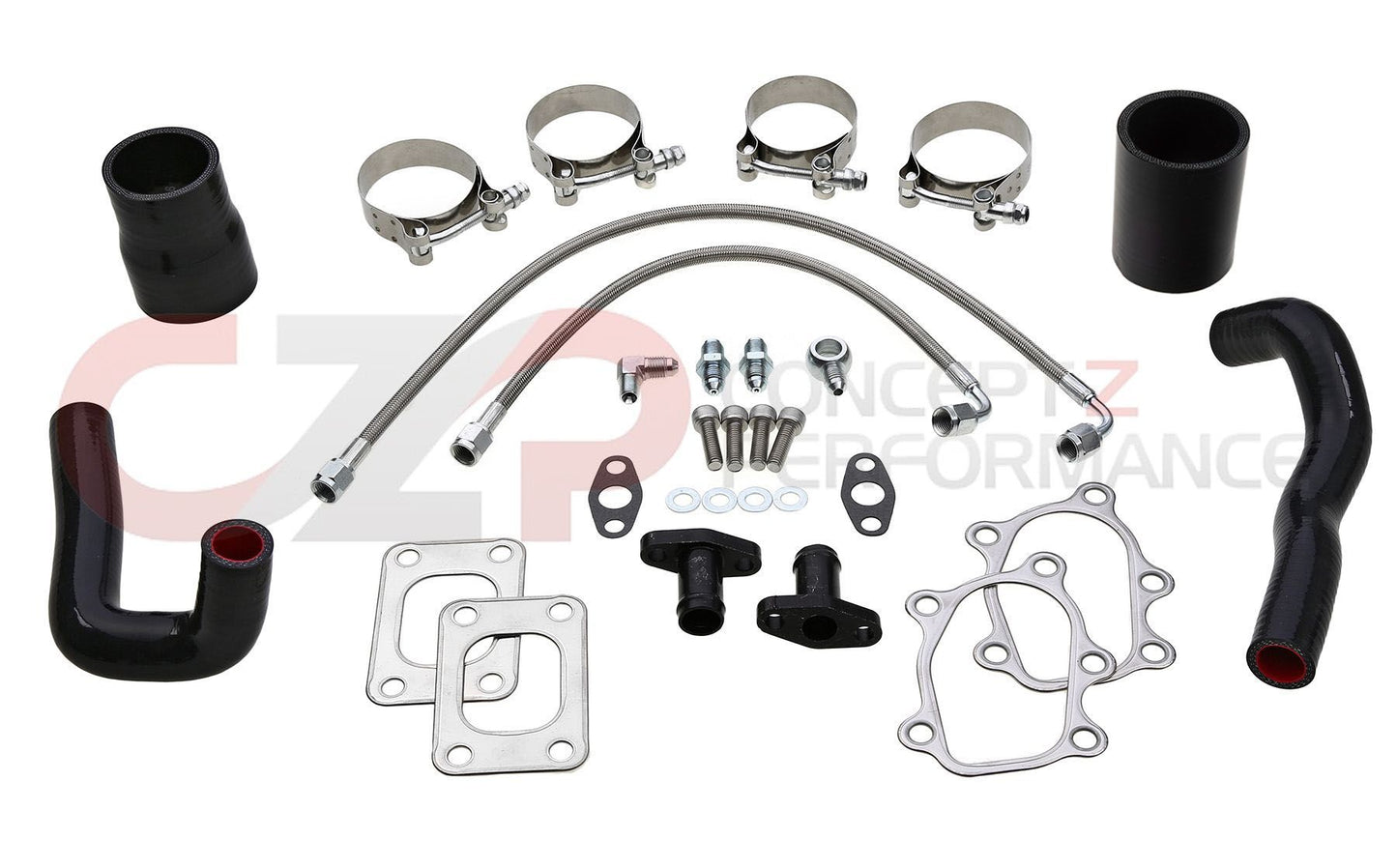 CZP G5 Garrett Vanilla Ball Bearing Twin Turbo Kit With Silicone Outlets and T-Bolt Clamps (525HP) - Nissan 300ZX Z32