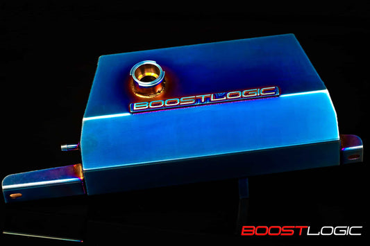 Boost Logic Titanium Coolant Reservoir for R35 GTR Blued