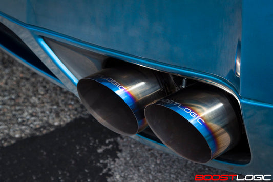 Boost Logic R35 4″ Titanium Exhaust Nissan R35 GTR 09+ with Blued Tips and Quadzilla Midpipe